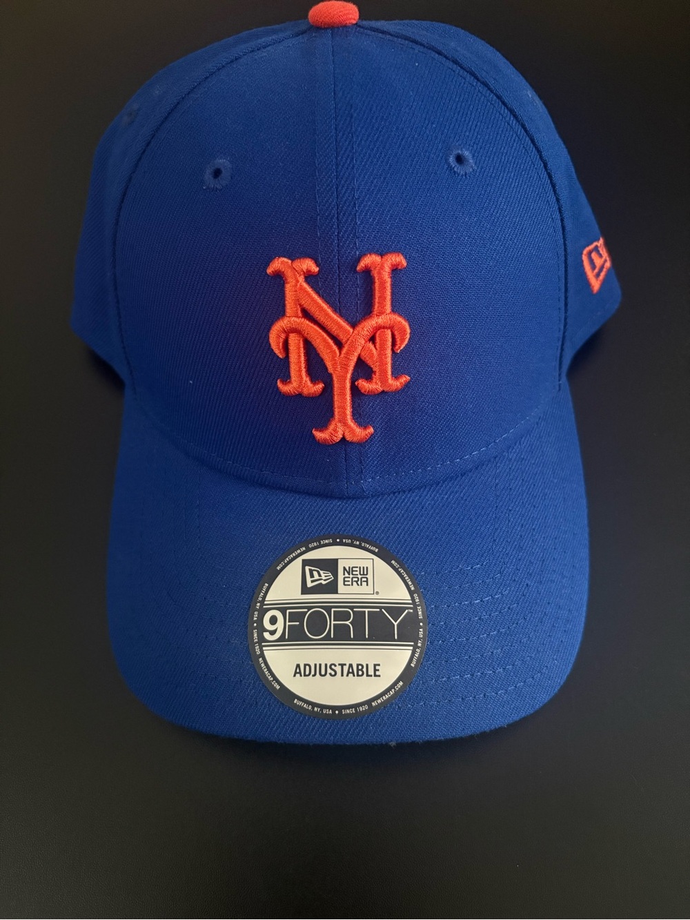 New Era 9FORTY NY Mets Hat Royal Blue Orange Adjustable